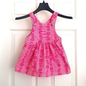 Oshkosh Baby Dress 18 Months Pink Brand Tags Buttons Thick Denim like fabric
